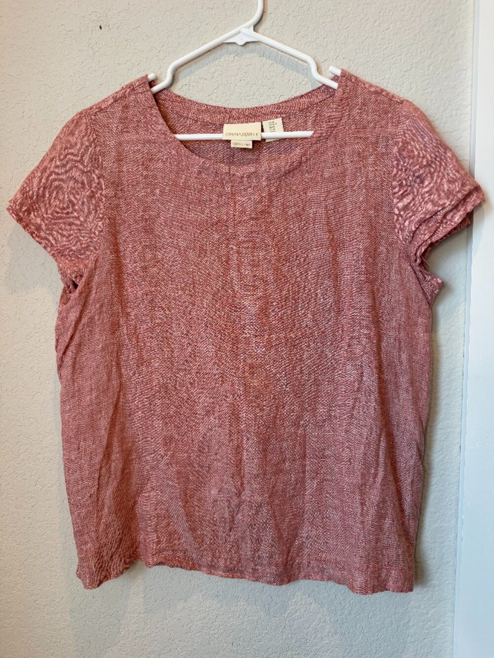 Cynthia Rowley Red 100% Linen Top Size Medium